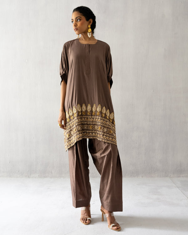 Brown Kaftan Suit