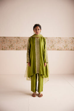 Green A-line suit - XS - Suit