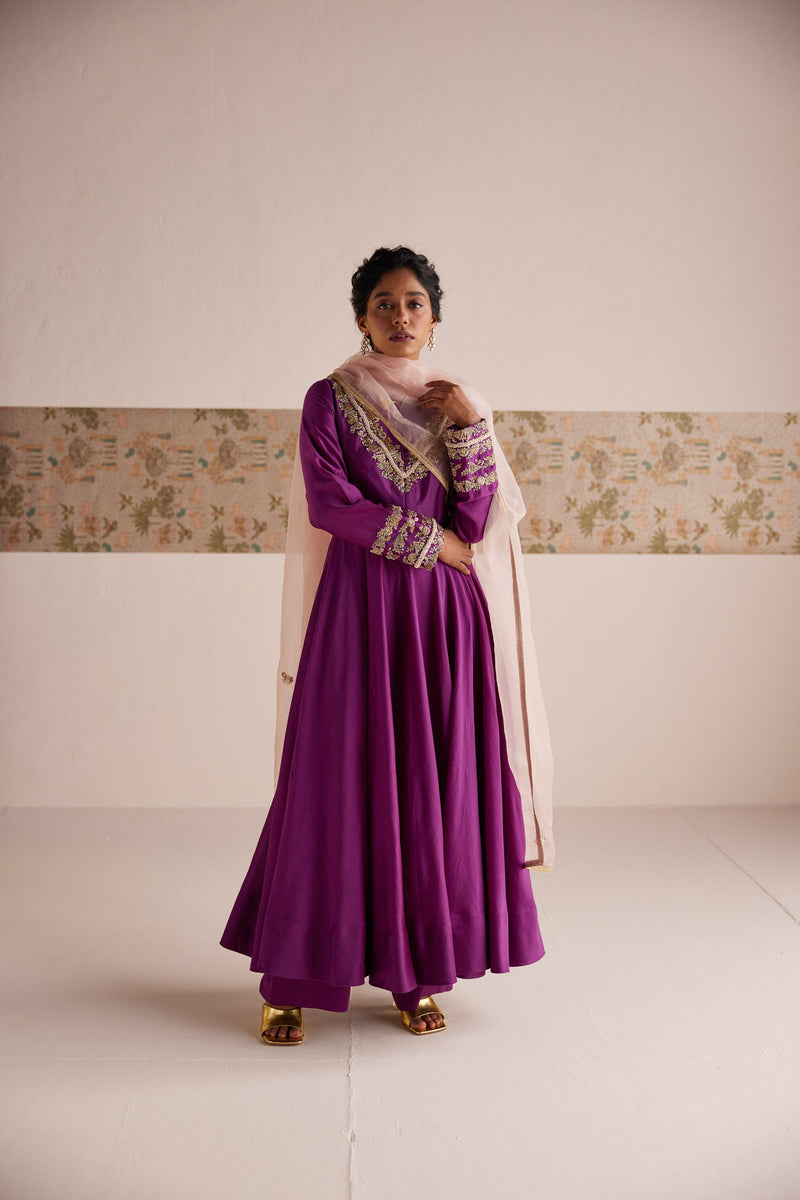 Purple Anarkali Suit - Suit