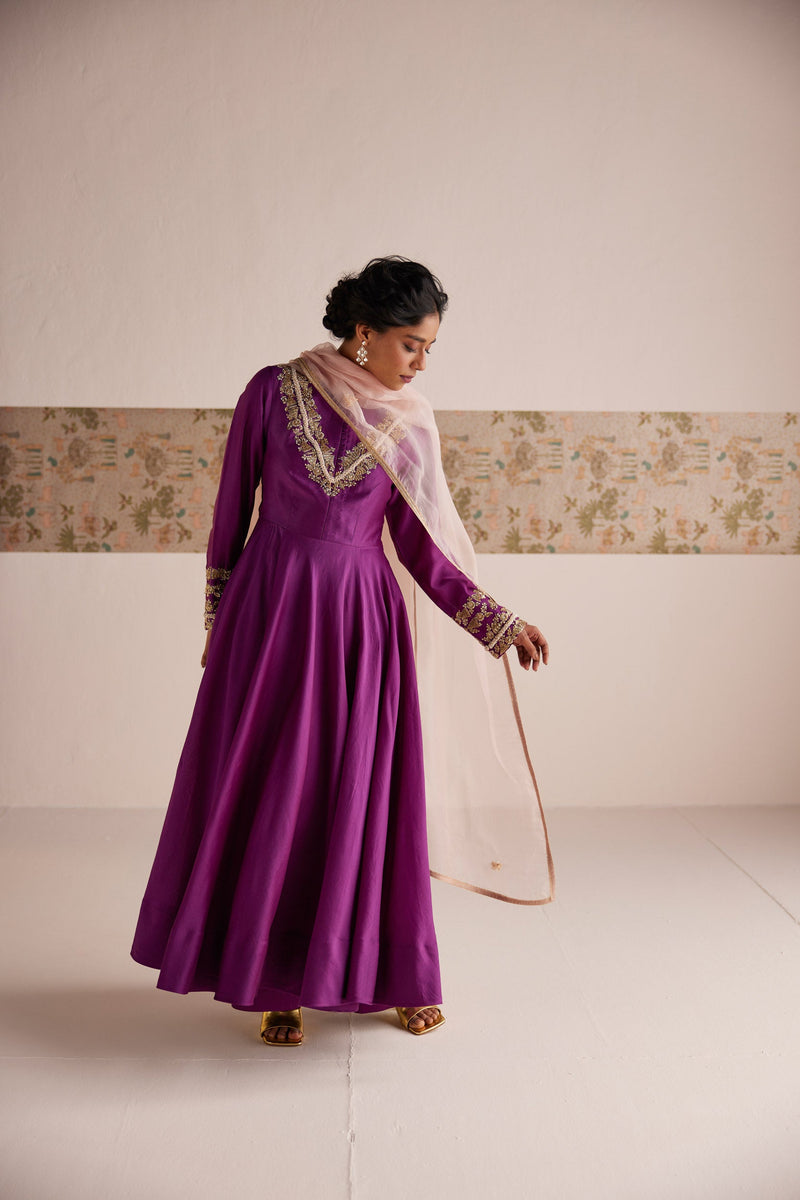 Purple Anarkali Suit - Suit