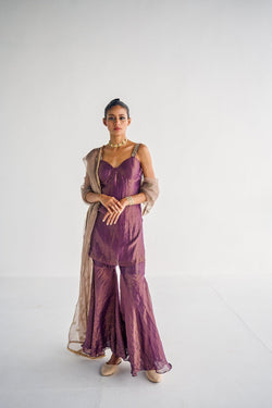 PURPLE SHARARA SET - Esha Arora